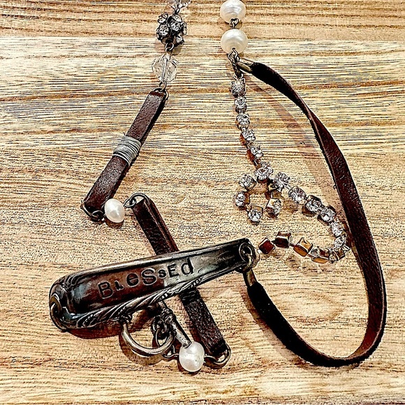 KS Love Song Rustic Spoon Blessed‎ Beaded Rhinestone Necklace - Picture 5 of 14